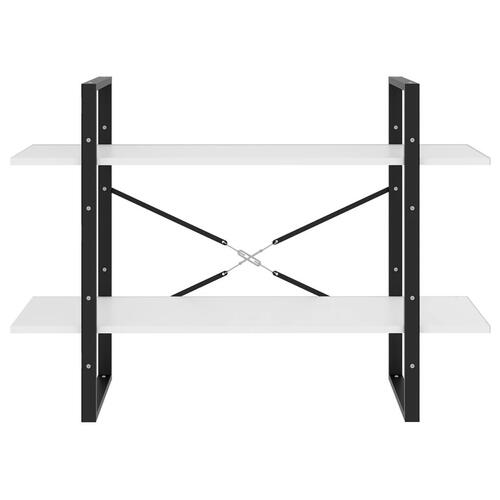 Bogreol med 2 hylder 100x30x70 cm konstrueret træ hvid