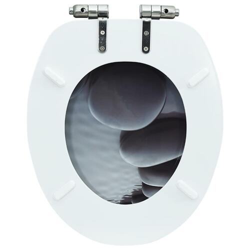 Toiletsæde med soft close-låg MDF stendesign