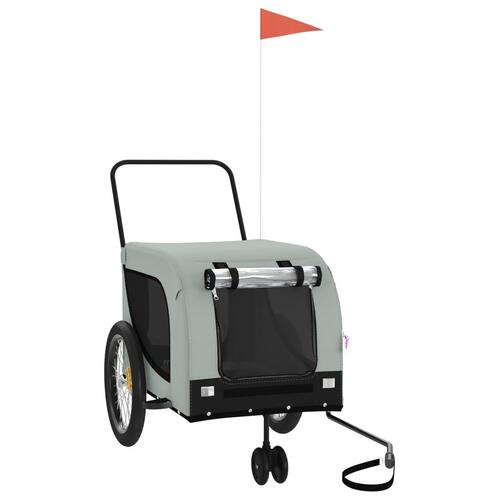 Hundetrailer til cykel oxfordstof og jern grå og sort