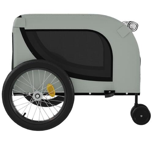 Hundetrailer til cykel oxfordstof og jern grå og sort