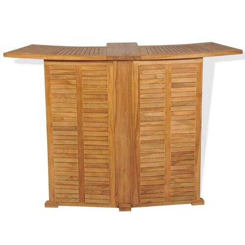 Foldbart barbord 155x53x105 cm massivt teaktræ