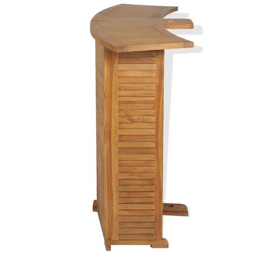 Foldbart barbord 155x53x105 cm massivt teaktræ