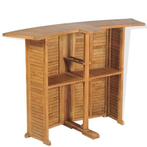 Foldbart barbord 155x53x105 cm massivt teaktræ
