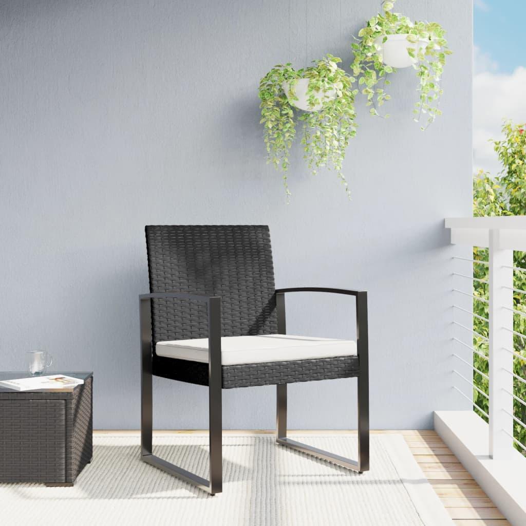 Havestole 2 stk. PP og rattan sort billede