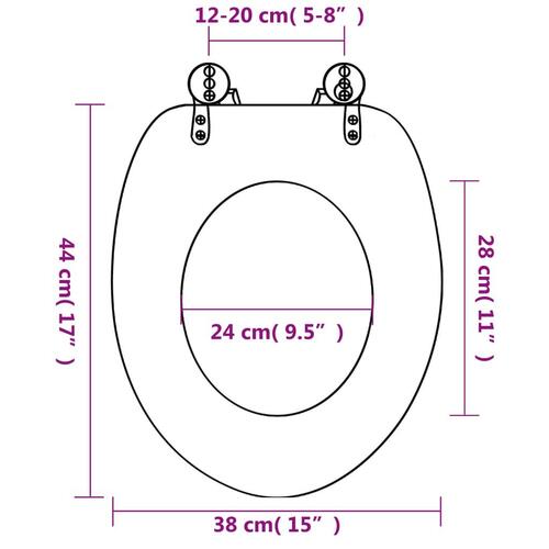 Toiletsæde med soft close-låg MDF søstjernedesign