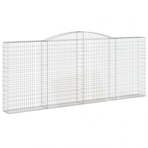 Buede gabionkurve 7 stk. 400x30x160/180 cm galvaniseret jern