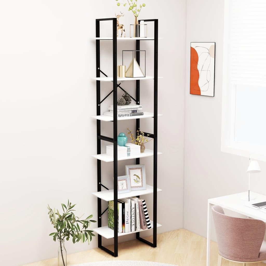 Opbevaringsreol 60x30x210 cm konstrueret træ hvid