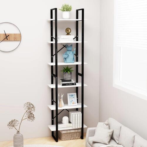 Opbevaringsreol 60x30x210 cm konstrueret træ hvid