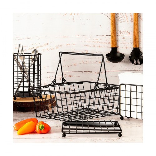 Ebano trådkurv i metal/stål - 30 × 23 × 10,5 cm