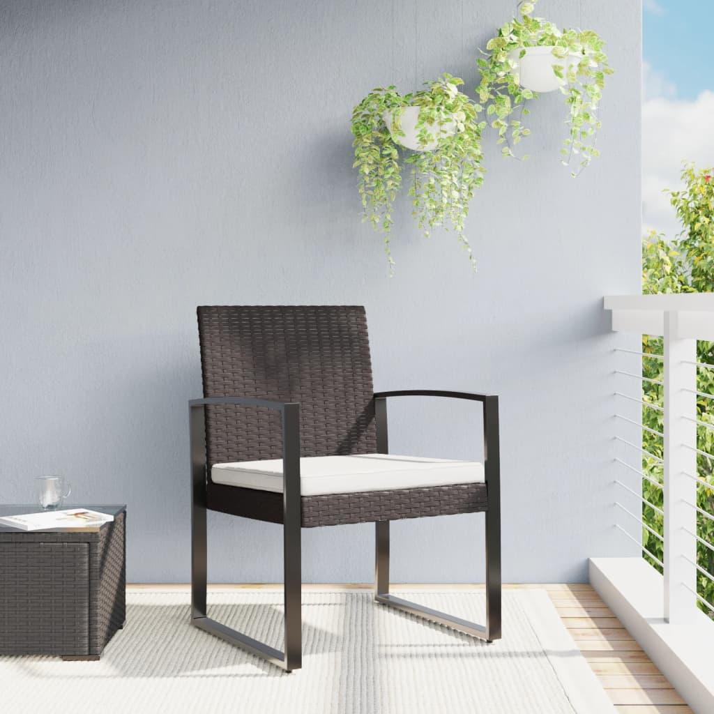 Havestole 2 stk. PP og rattan brun billede