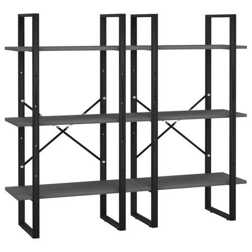 Opbevaringsreol 60x30x210 cm konstrueret træ grå
