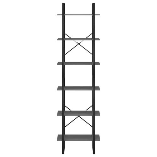 Opbevaringsreol 60x30x210 cm konstrueret træ grå