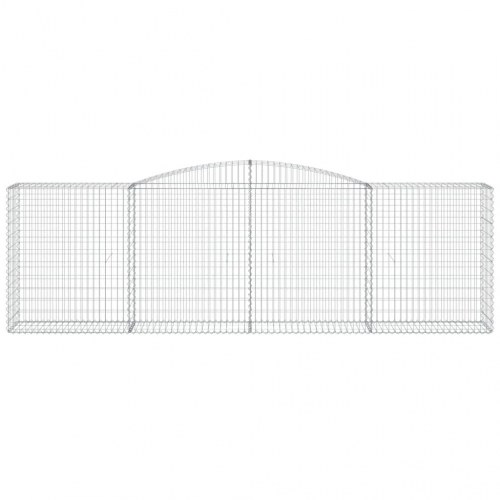 Buede gabionkurve - 2 stk. 400×50×120/140 cm i galvaniseret jern