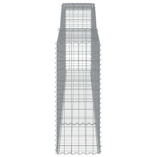Buede gabionkurve - 2 stk. 400×50×120/140 cm i galvaniseret jern