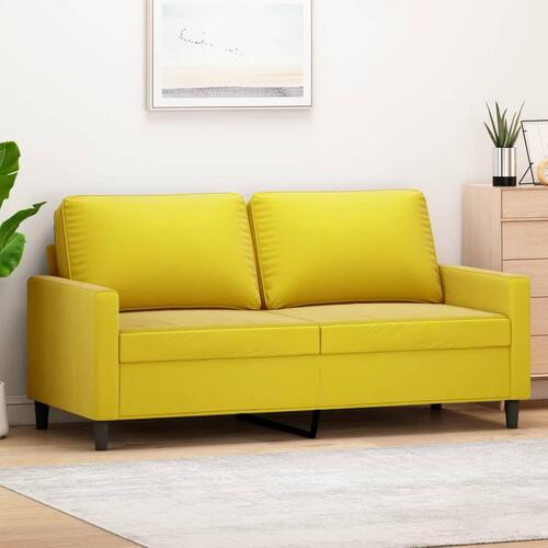 2-personers sofa 140 cm fløjl gul
