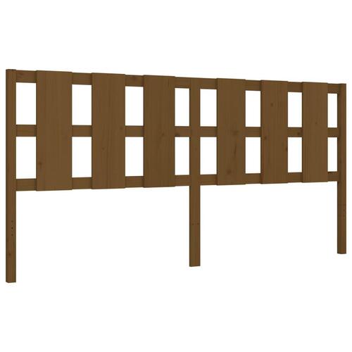 Sengeramme med sengegavl 200x200 cm massivt træ gyldenbrun
