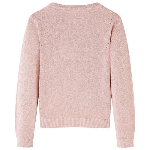 Strikket cardigan til børn str. 140 strik lyserød
