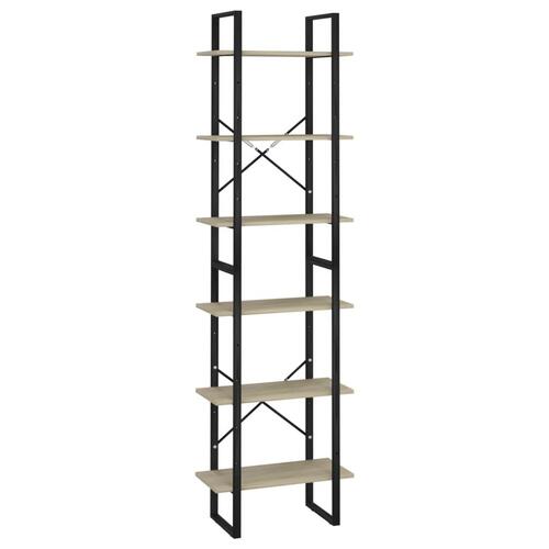 Opbevaringsreol 60x30x210 cm konstrueret træ sonoma-eg