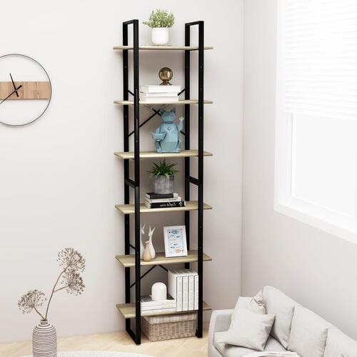 Opbevaringsreol 60x30x210 cm konstrueret træ sonoma-eg