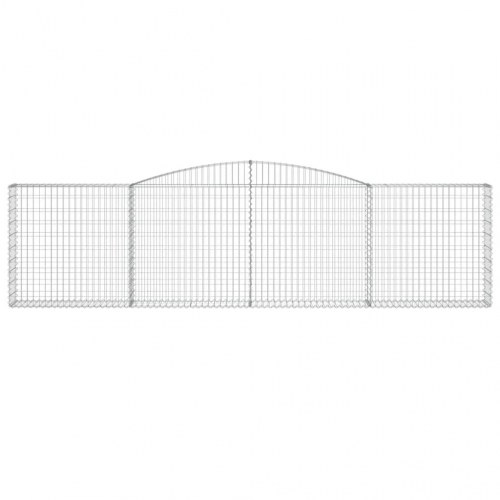 Buede gabionkurve 7 stk. - 400×30×100/120 cm i galvaniseret jern