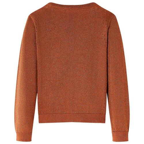 Strikket cardigan til børn str. 92 cognacfarvet