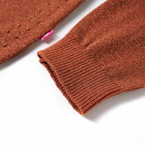 Strikket cardigan til børn str. 92 cognacfarvet