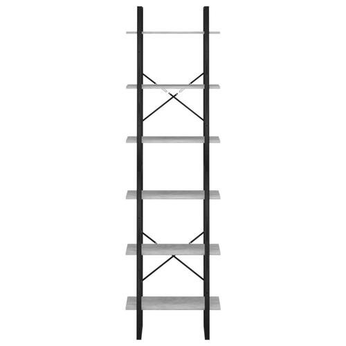 Opbevaringsreol 60x30x210 cm konstrueret træ betongrå