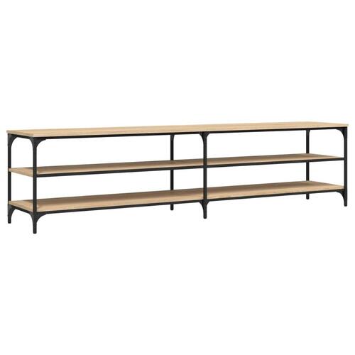 Tv-bord 200x30x50 cm konstrueret træ og metal sonoma-eg