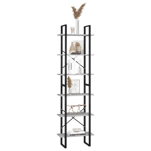 Opbevaringsreol 60x30x210 cm konstrueret træ betongrå