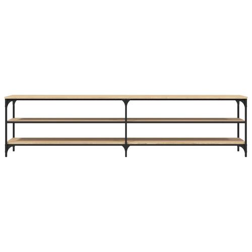 Tv-bord 200x30x50 cm konstrueret træ og metal sonoma-eg