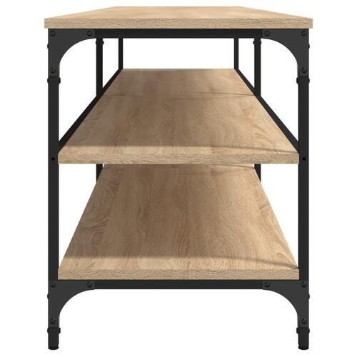 Tv-bord 200x30x50 cm konstrueret træ og metal sonoma-eg