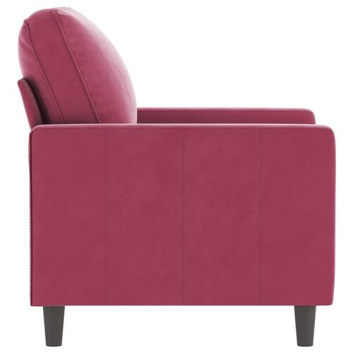 Lænestol 60 cm velour vinrød