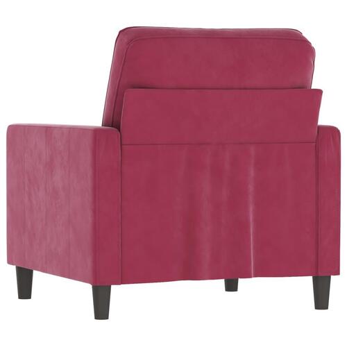 Lænestol 60 cm velour vinrød