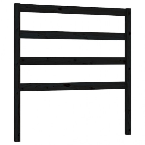 Sengegavl 81 × 4 × 100 cm i massivt fyrretræ - sort