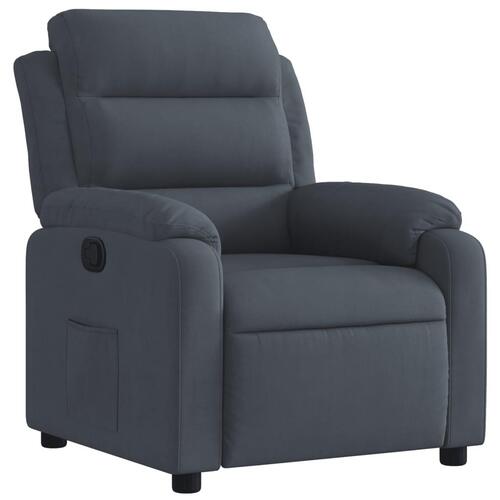 Lænestol velour mørkegrå