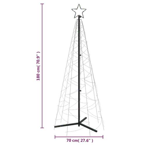 Kegleformet juletræ 70x180 cm 200 LED'er flerfarvet