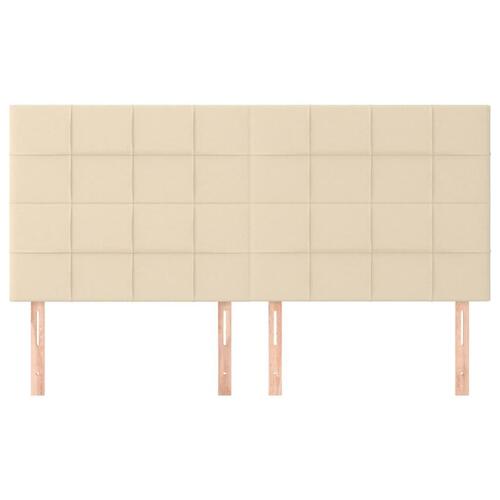 Sengegavle 4 stk. 80x5x78/88 cm stof cremefarvet