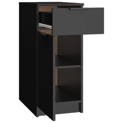 Skrivebordsskab 33,5x50x75 cm konstrueret træ sort