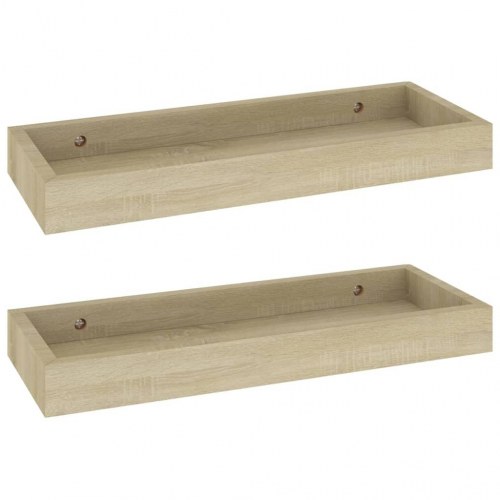 Svævehylder 2 stk. 40x15x4 cm MDF egetræsfarvet