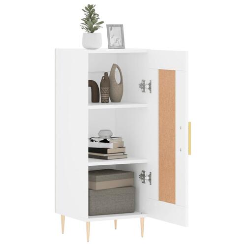 Skænk 34,5x34x90 cm konstrueret træ hvid