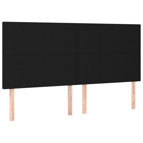 Kontinentalseng med madras 200×200 cm - stof, sort