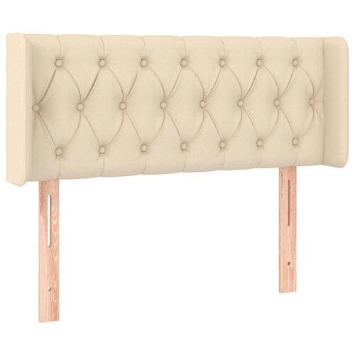 Sengegavl med kanter 93x16x78/88 cm stof cremefarvet