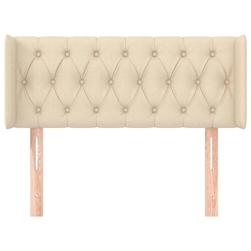 Sengegavl med kanter 93x16x78/88 cm stof cremefarvet