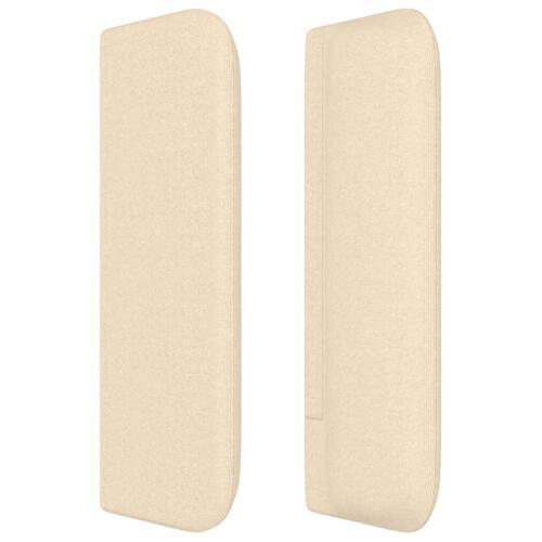 Sengegavl med kanter 93x16x78/88 cm stof cremefarvet