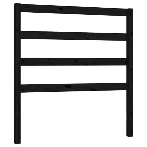Sengegavl 96×4×100 cm - massivt fyrretræ, sort