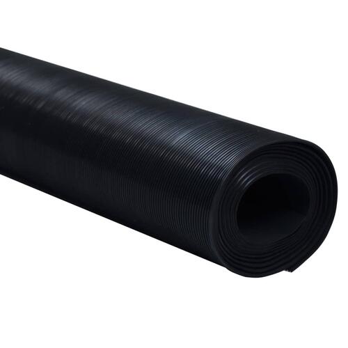 Skridsikker gulvmåtte 1,5x2 m 3 mm gummi smal rib