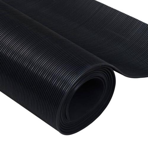 Skridsikker gulvmåtte 1,5x2 m 3 mm gummi smal rib