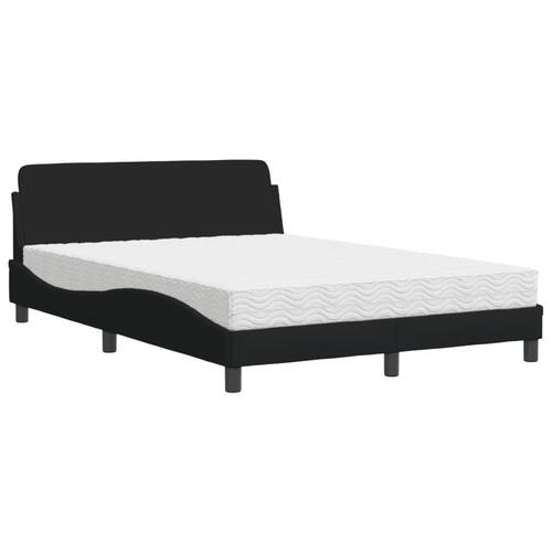 Seng med madras 140x200 cm stof sort