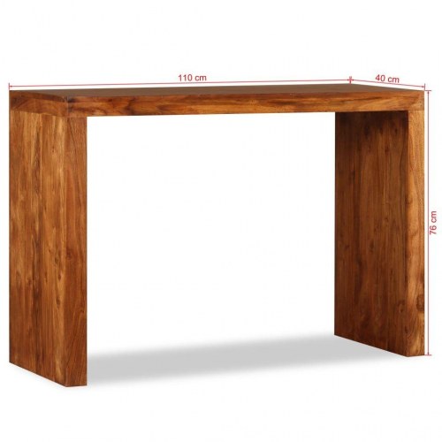 Konsolbord i massivt akacietræ - 110 × 40 × 76 cm, honningfarvet