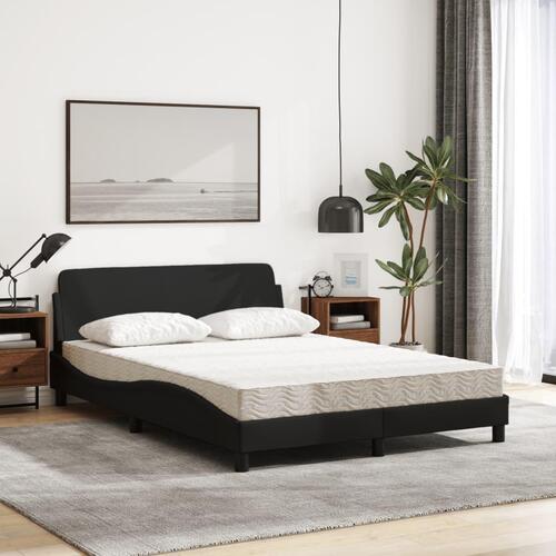 Seng med madras 140x200 cm stof sort